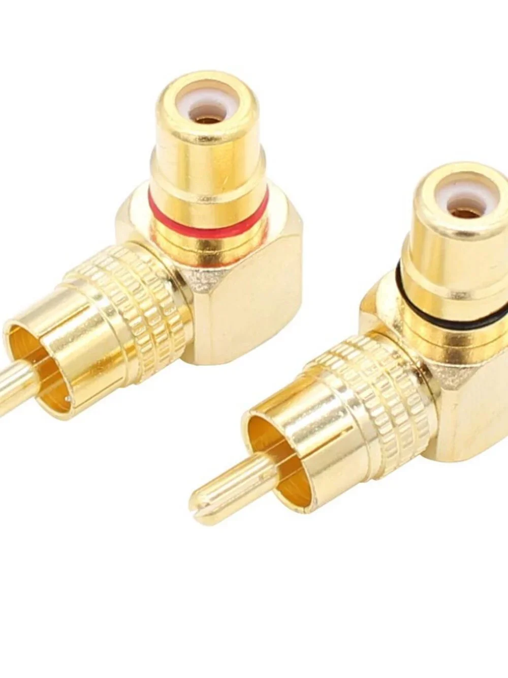 RCA Right Angle Adapter Gold-Plated 2-Pack 90 Degree RCA Adapter Plug Connector